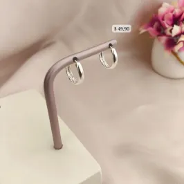 ARGOLA LISA BOLEADA B. PRATA 925 TAM G