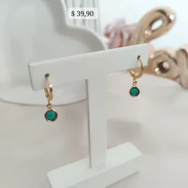 BRINCO ARTICULADOR COM PONTO DE LUZ DE ZIRCONIA VERDE M