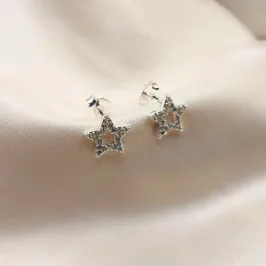 BRINCO ESTRELA VAZADO CRAVEJADA EM MICRO ZIRCONIA