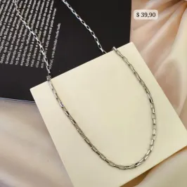 CORRENTE CARTIER ELO TIJOLINHOS ARREDONDADOS 60CM