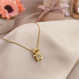 COLAR MENINA EM 3D  CRAVEJADO EM MICRO ZIRCONIA FILHOS