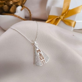 COLAR NOSSA SENHORA APARECIDA  CRAVEJADO EM MICRO ZIRCONIA