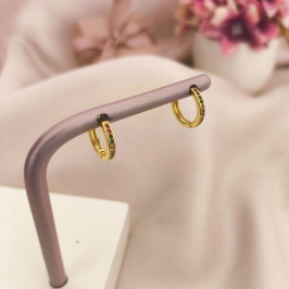 ARGOLA COM 1 FILA DE ZIRCONIA COLORIDAS