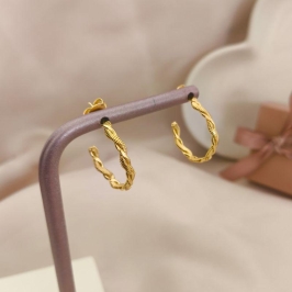 ARGOLA DUPLA LISA E TRANÇADA