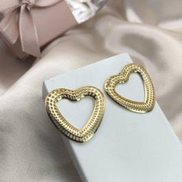 BRINCO CORAÇÃO GRANDE VAZADO LISOS