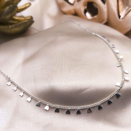 COLAR ELO GROUMET COM CORAÇÕES PENDURADOS