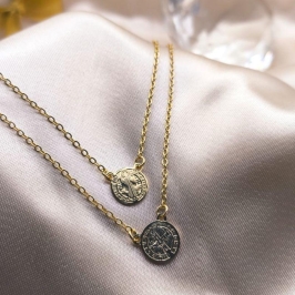 ESCAPULÁRIO ELO PORTUGUES E PINGENTE DE DE SÃO BENTO REDONDO