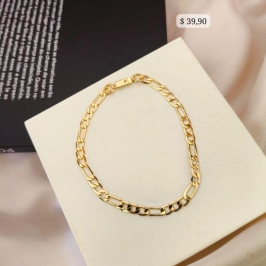 PULSEIRA EM AÇO ELO 3 POR 1  4MM