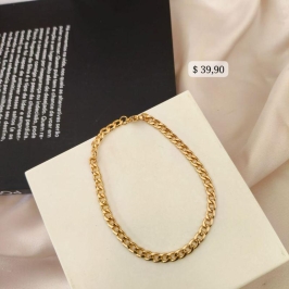 PULSEIRA EM AÇO ELO GROUMET 5MM