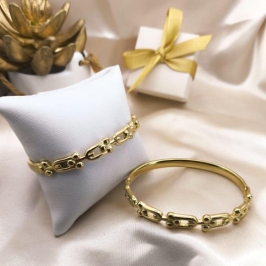 BRACELETE ESTILO CORRENTE COM ESFERAS