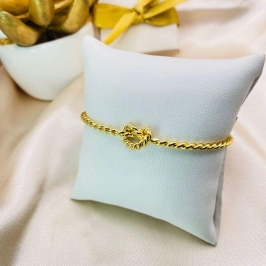 BRACELETE TRANÇADO COM NÓ NO CENTRO