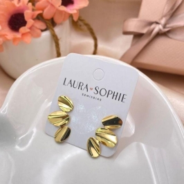 BRINCO ARGANICO EM FORMA DE EARCUFF COM 3 CIRCULOS OVAIS