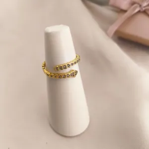 ANEL REGULAVEL ESTILO COBRA CRAVEJADO EM MICRO ZIRCONIA