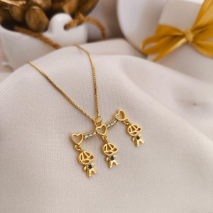 COLAR COM 3 MENINOS COM PEDRA DE MICRO ZIRCONIA FILHOS