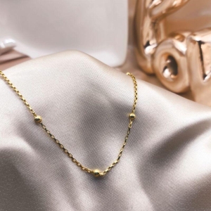 CHOKER CARTIER QUADRADA COM ESFERAS SEPARADAS