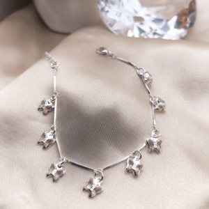PULSEIRA DE BASTÕES CHEIA DE BORBOLETAS EM PEDRAS DE ZIRCONIA