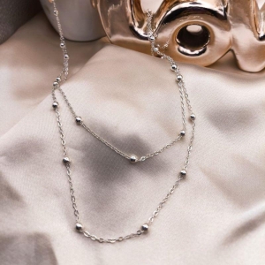 COLAR DUPLO CARTIER COM ESFERAS AO REDOR