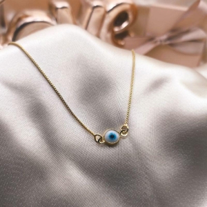 COLAR VENEZIANA COM PINGENTE DE OLHO GREGO NO MEIO