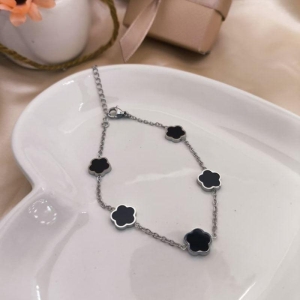 PULSEIRA FLOR PRETO LISO