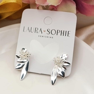 BRINCO MEIA FLOR COM MINI ESFERAS