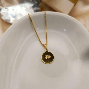 COLAR COM PLACA FE REDONDA LISA