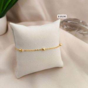 PULSEIRA CARTIER FINA COM ESFERAS LISAS