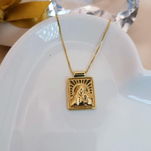 COLAR COM PINGENTE PLACA DE NOSSA SENHORA