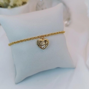 PULSEIRA CORAÇÃO COM NOME LOVE E ZIRCONIA