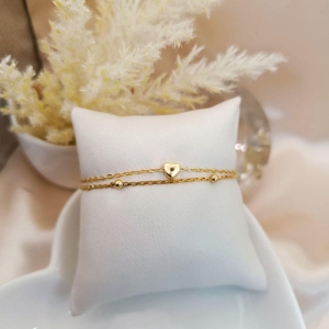 PULSEIRA DUPLA COM CORAÇÃO E NIMI ESFERAS