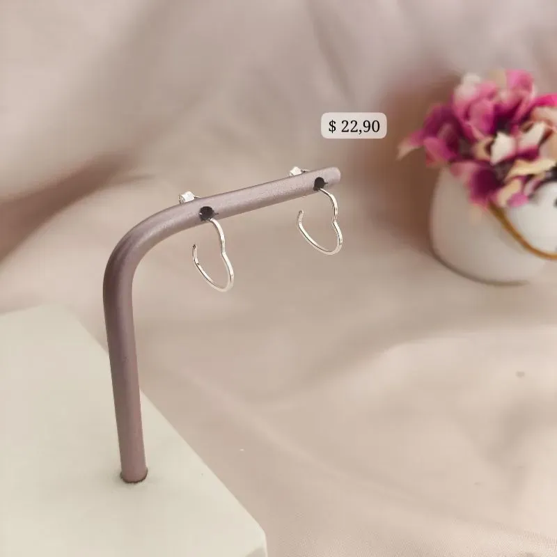 ARGOLA DE CORAÇÃO FINA LISA TAM. P