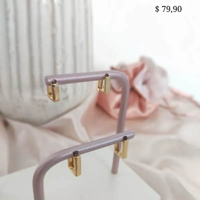 ARGOLA DUPLA RETANGULAR CHATADA