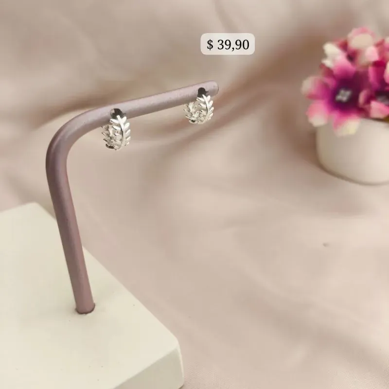 ARGOLA FOLHAGEM B. PRATA 925 TAM G