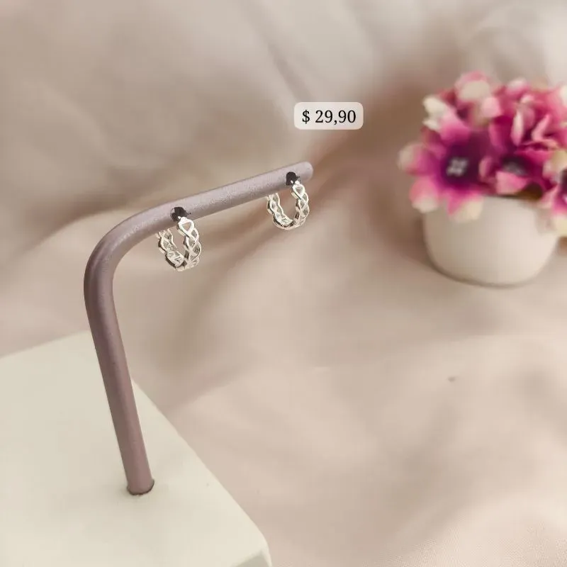 ARGOLA LISA TRANÇADA TAM G B. PRATA 925 TAM G