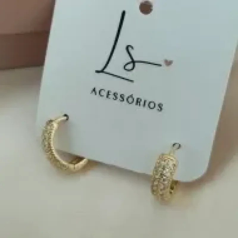 BRINCO ARGOLA 2 FILAS ZIRCONIA  13MM