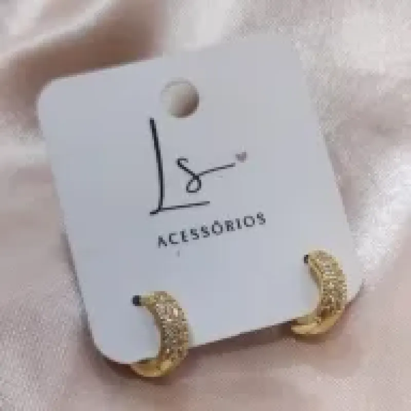 BRINCO ARGOLA 3 FILAS ZIRCONIA  11MM