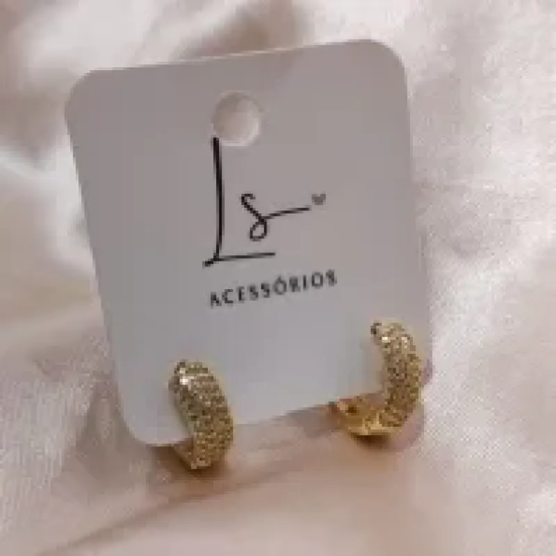 BRINCO ARGOLA 5 FILAS ZIRCONIA 15MM