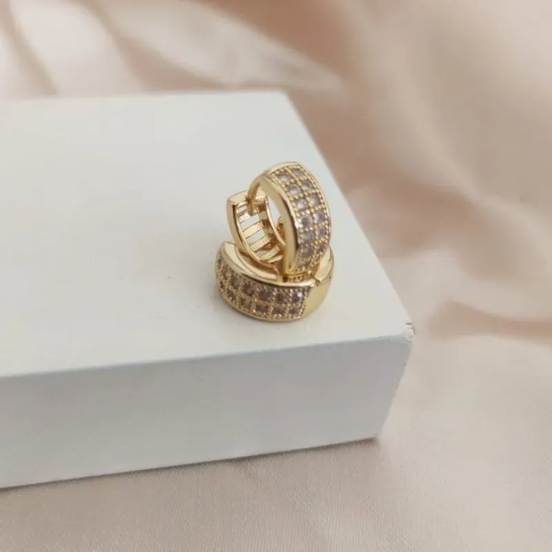 BRINCO ARGOLA COM 2 FILA DE ZIRCONIA 12mm