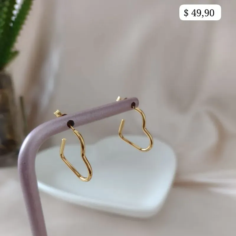 BRINCO ARGOLA CORAÇÃO FINO ARREDONDADA 16MM