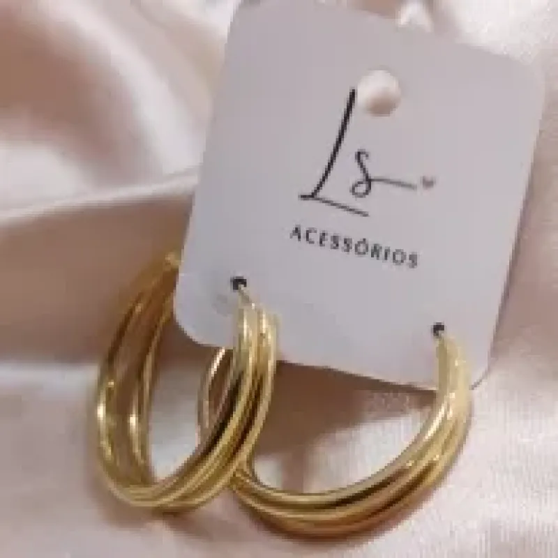BRINCO ARGOLA DUPLA LISA