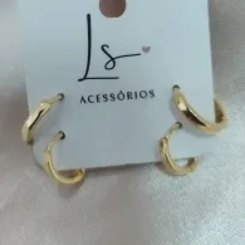 BRINCO ARGOLA DUPLA LISA CHATADA