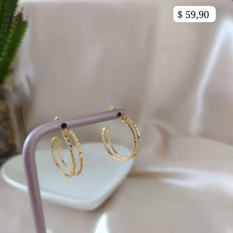 BRINCO ARGOLA DUPLAS VAZADA FOSCA