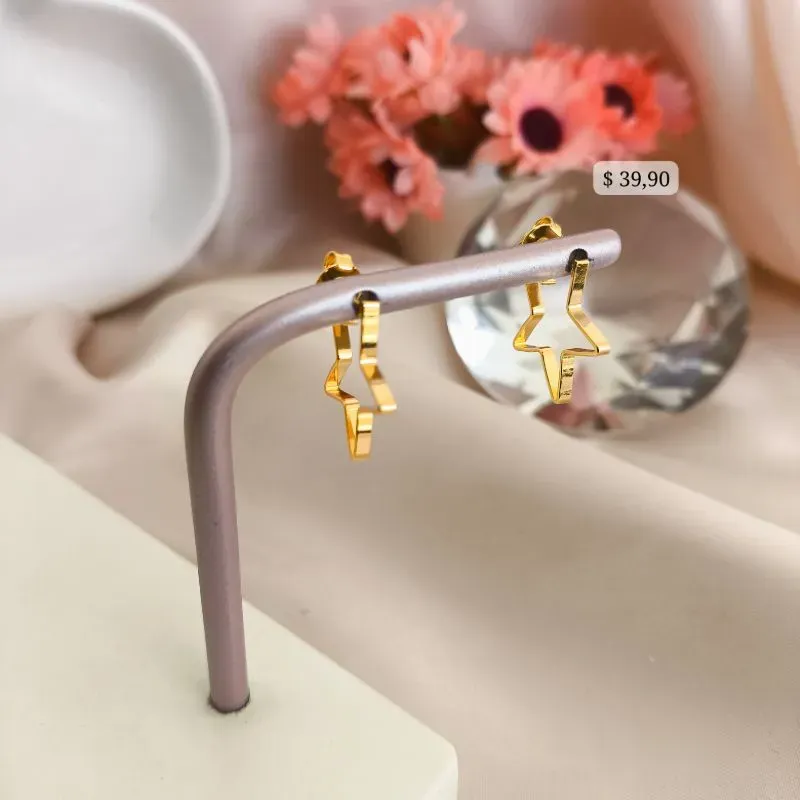 BRINCO ARGOLA ESTRELA CHATADA