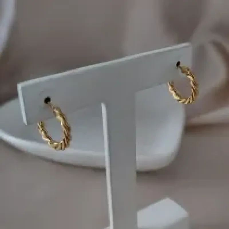 BRINCO ARGOLA TRANÇA CHATADA 15MM