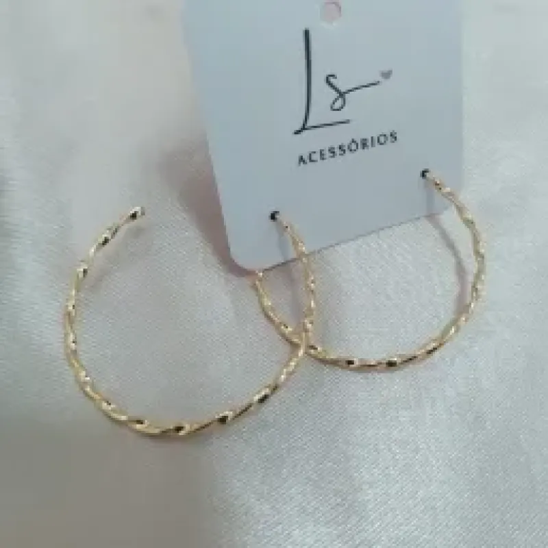 BRINCO ARGOLA TRANÇADA FINA 35MM
