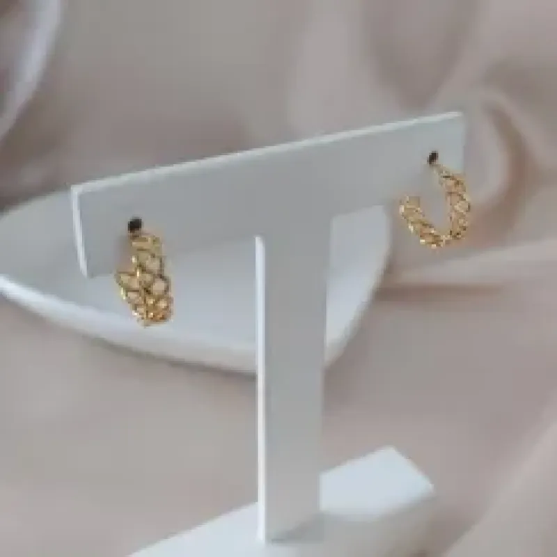 BRINCO ARGOLA TRANÇADA VAZADA 12MM