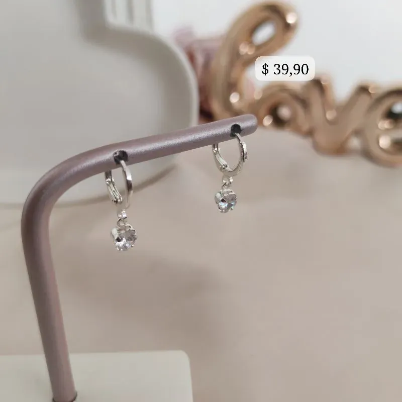 BRINCO ARTICULADOR COM CORAÇÃO M EM ZIRCONIA B. PRATA 925