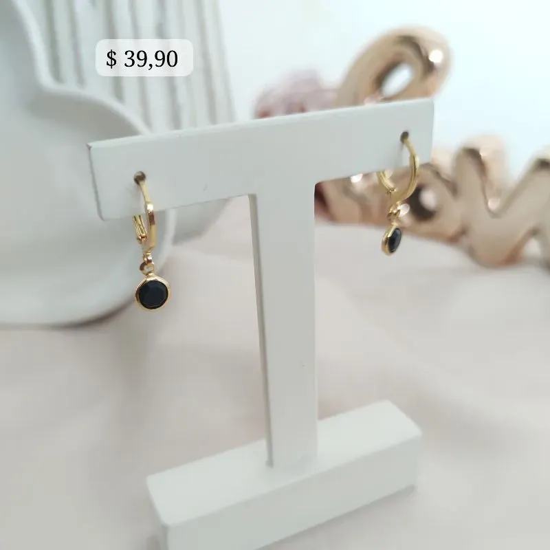 BRINCO ARTICULADOR COM PONTO DE LUZ DE ZIRCONIA PRETA M