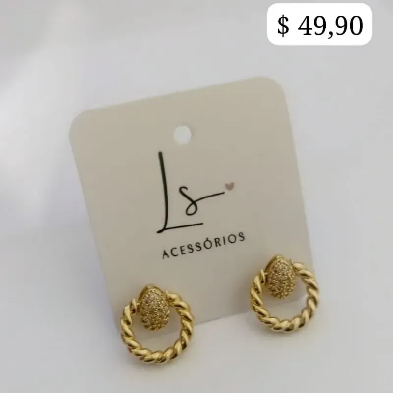 BRINCO CIRCULO TRANSSADO COM GOTA DE ZIRCONIA