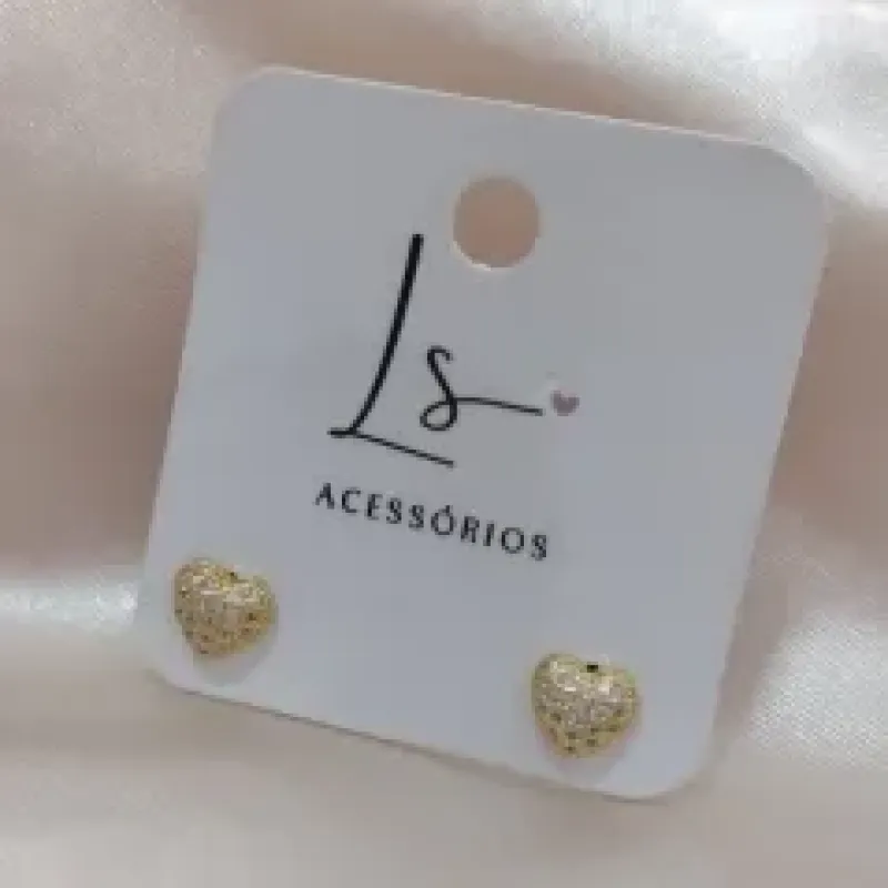 BRINCO CORAÇÃO COM MICRO ZIRCONIA 7MM