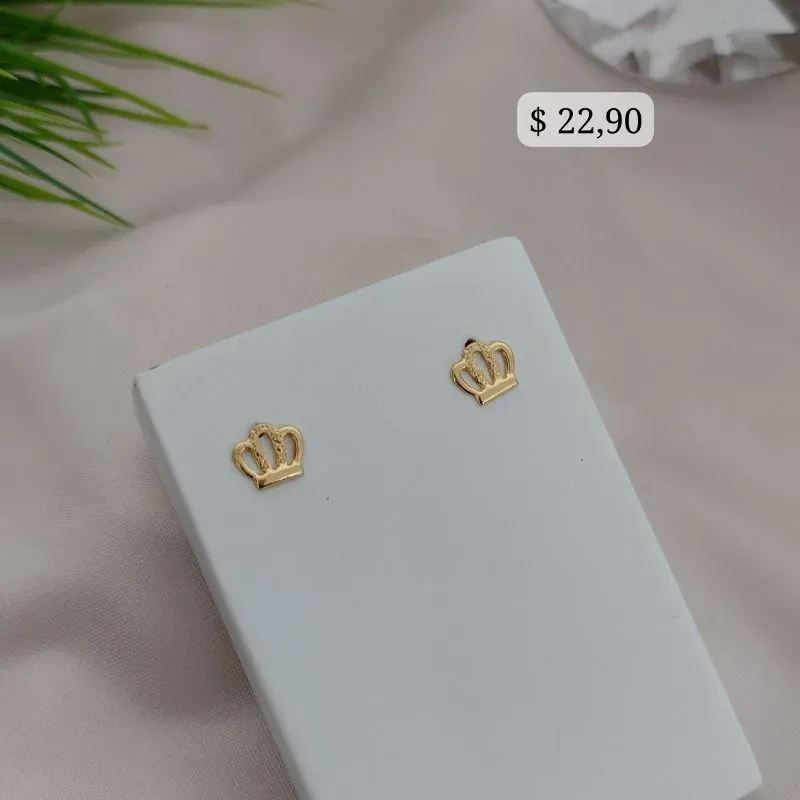 BRINCO COROA CHAPINHA VAZADA LISA E FOSCA